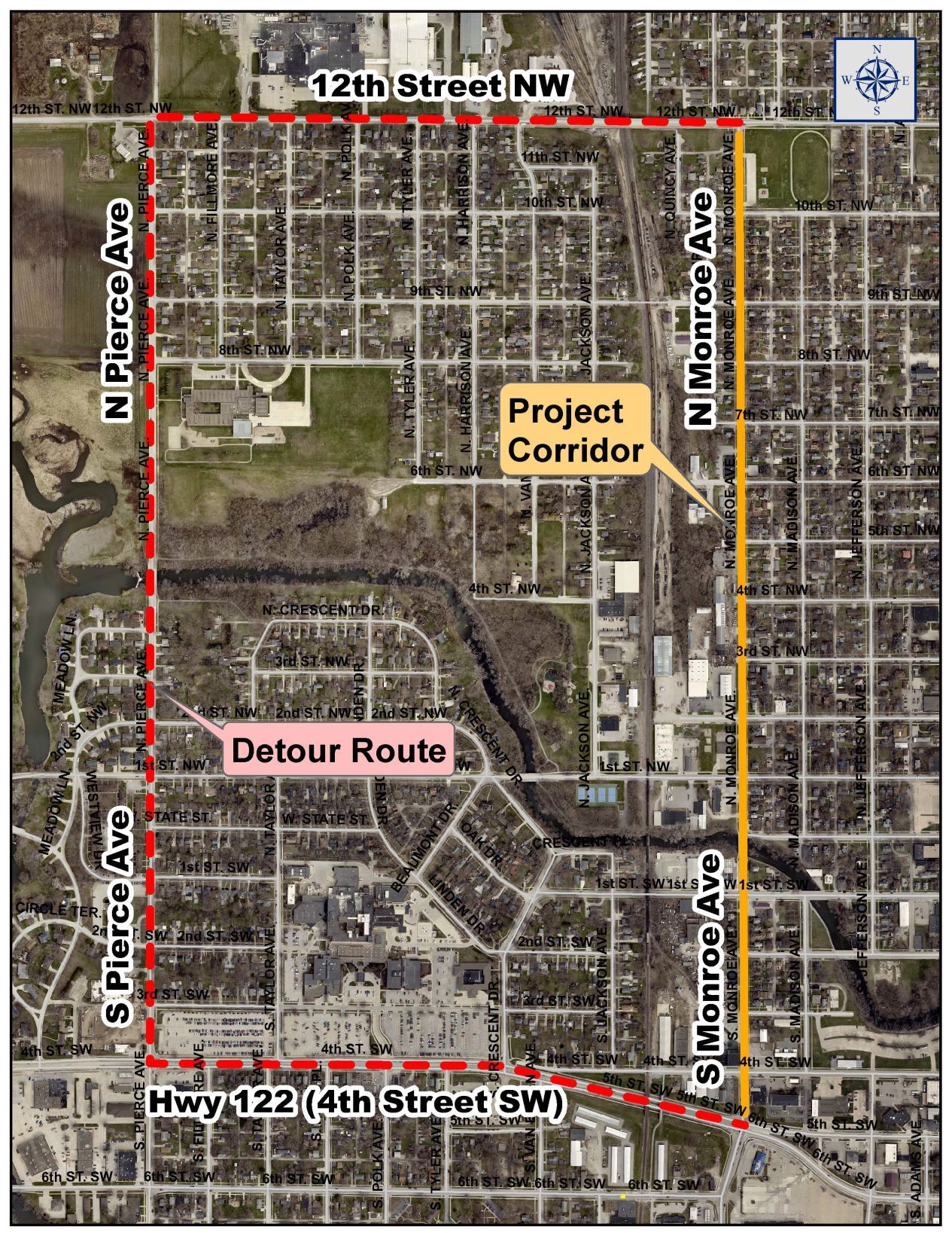 Monroe Avenue detour